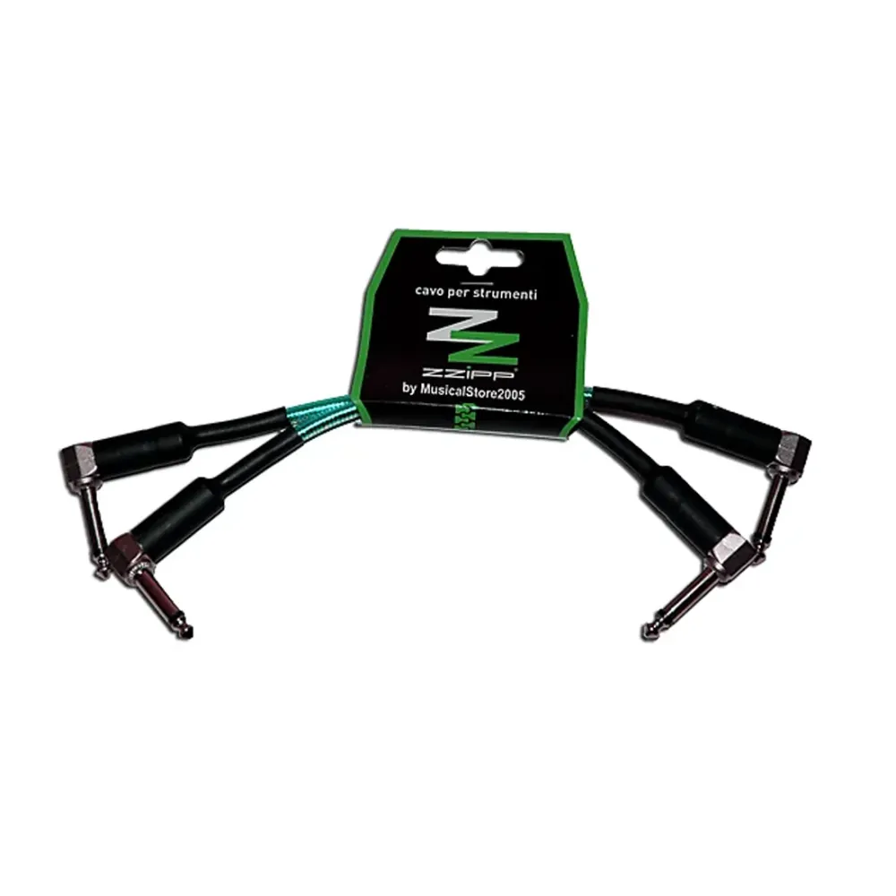 ZZIPP Set 2 cavi per strumenti, connettori Jack 6.35 mm mono 90°, connettori Jack maschio