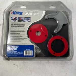 KREG PRS4034 Piastra preforata per base fresatrice 298 x 235 x 9 mm + 3x Anelli di riduzione 25 mm / 30 mm / 67 mm